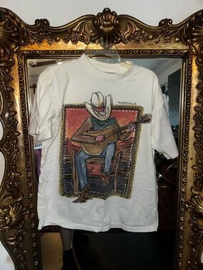 Vintsge Nashville Graphic Cowboy Guitar T-Shirt